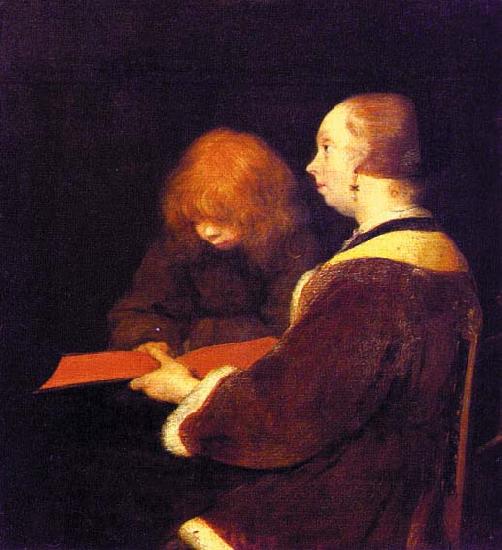Gerard Ter Borch The Reading Lesson Sweden oil painting art